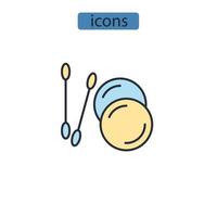 esponjas de algodón iconos símbolo vector elementos para infografía web