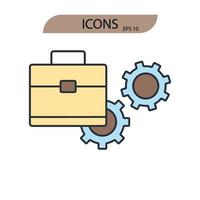 iconos de desempleo símbolo elementos vectoriales para web infográfico vector