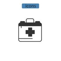 iconos de caja de primeros auxilios símbolo elementos vectoriales para web infográfico vector