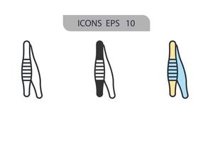 pinzas iconos símbolo elementos vectoriales para infografía web vector