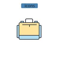 artículos de tocador bolsa iconos símbolo elementos vectoriales para infografía web vector