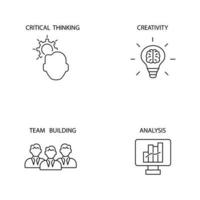 Problem solving icons set . Problem solving pack symbol vector elements for infographic web