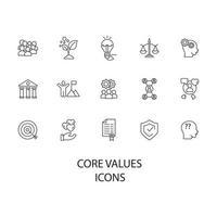 core values icons set . core values pack symbol vector elements for infographic web