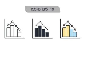 iconos del mercado de valores simbolizan elementos vectoriales para la web infográfica vector