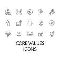 core values icons set . core values pack symbol vector elements for infographic web