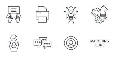 marketing icons set . marketing pack symbol vector elements for infographic web