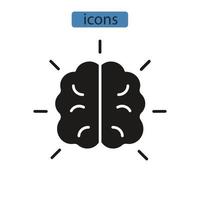 iconos de mente abierta simbolizan elementos vectoriales para la web infográfica vector