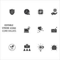 core values icons set . core values pack symbol vector elements for infographic web