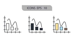 iconos de recesión símbolo elementos vectoriales para web infográfico vector