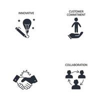 company values icons set . company values pack symbol vector elements for infographic web