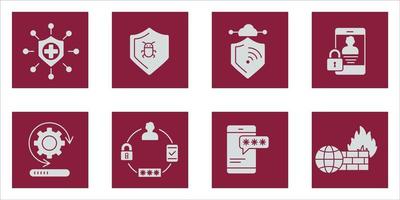 cyber security and brech data web icons set . cyber security and brech data web pack symbol vector elements for infographic web