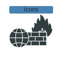 Firewall icons symbol vector elements for infographic web