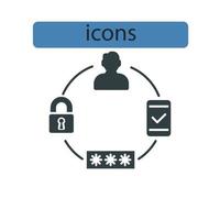 two-factor authentication icons symbol vector elements for infographic web