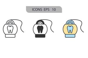 iconos de hilo dental símbolo elementos vectoriales para web infográfico vector