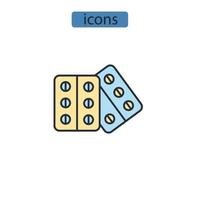 iconos de medicamentos símbolo elementos vectoriales para web infográfico vector