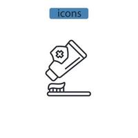 toothpaste icons  symbol vector elements for infographic web