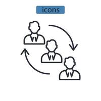 iconos de colaboración símbolo elementos vectoriales para web infográfico vector