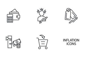 Inflation icons set . Inflation pack symbol vector elements for infographic web