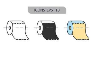 iconos de papel higiénico símbolo elementos vectoriales para web infográfico
