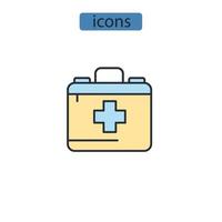 iconos de caja de primeros auxilios símbolo elementos vectoriales para web infográfico vector