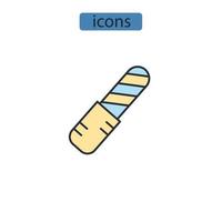 Nail file icons  symbol vector elements for infographic web