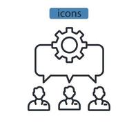 Teamwork icons symbol vector elements for infographic web