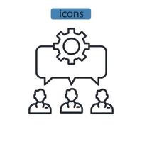 Teamwork icons symbol vector elements for infographic web