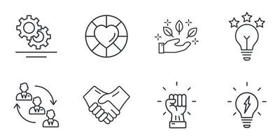 core values icons set . core values pack symbol vector elements for infographic web