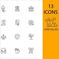 core values icons set . core values pack symbol vector elements for infographic web