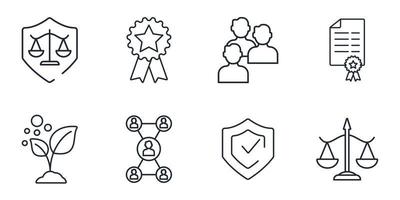 core values icons set . core values pack symbol vector elements for infographic web