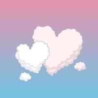 Clouds in the sky heart shaped atmosphere vector illustration