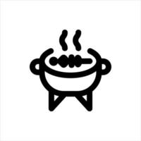 icono de línea de parrilla de barbacoa barbacoa vector