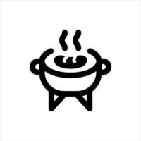 icono de línea de parrilla de barbacoa barbacoa vector