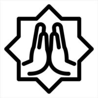Free Pray icon isolated on white background. Pray icon in trendy design style. vector