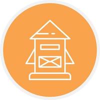 Mail Box Line Circle vector