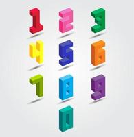 Colorful Number Set vector