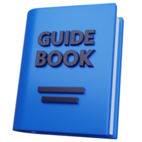 3d rendering blue guide book isolated png