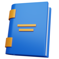3D-rendering blauw boek geïsoleerd png