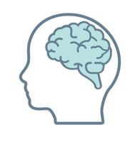 Brain in the human head think vector