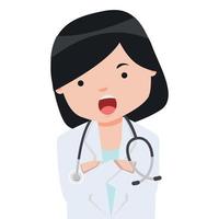 close up woman doctor with stethoscope vector