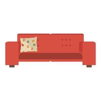 vector de muebles de sofá moderno rojo cómodo