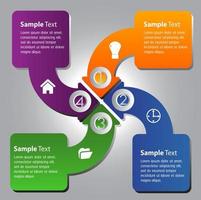 colorida infografía de 4 pasos vector