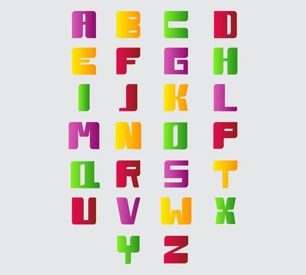 Colorful Alphabet Font Set