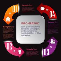 colorida infografía de 4 pasos vector