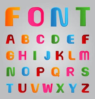 Colorful Alphabet Font Set