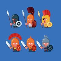 conjunto de guerreros antiguos que son adecuados para la animación, los juegos y su diseño.