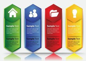 colorida infografía de 4 pasos vector