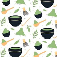 patrón con matcha. vector illustration.pattern con té verde.