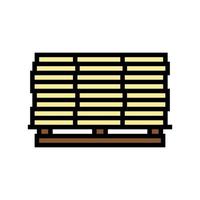 wooden planks on pallet color icon vector illustration