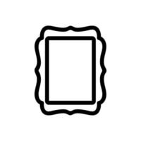 Mirror in the frame of the vector icon. Isolated contour symbol illustration